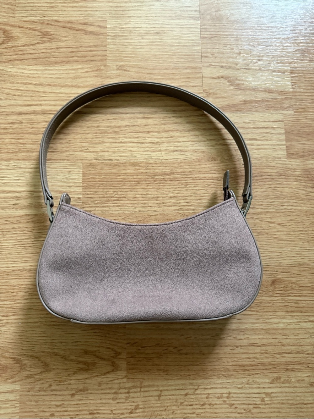 Vintage Liz Claiborne Y2K Crescent Demi Shoulder Bag Taupe Beige Minimalist